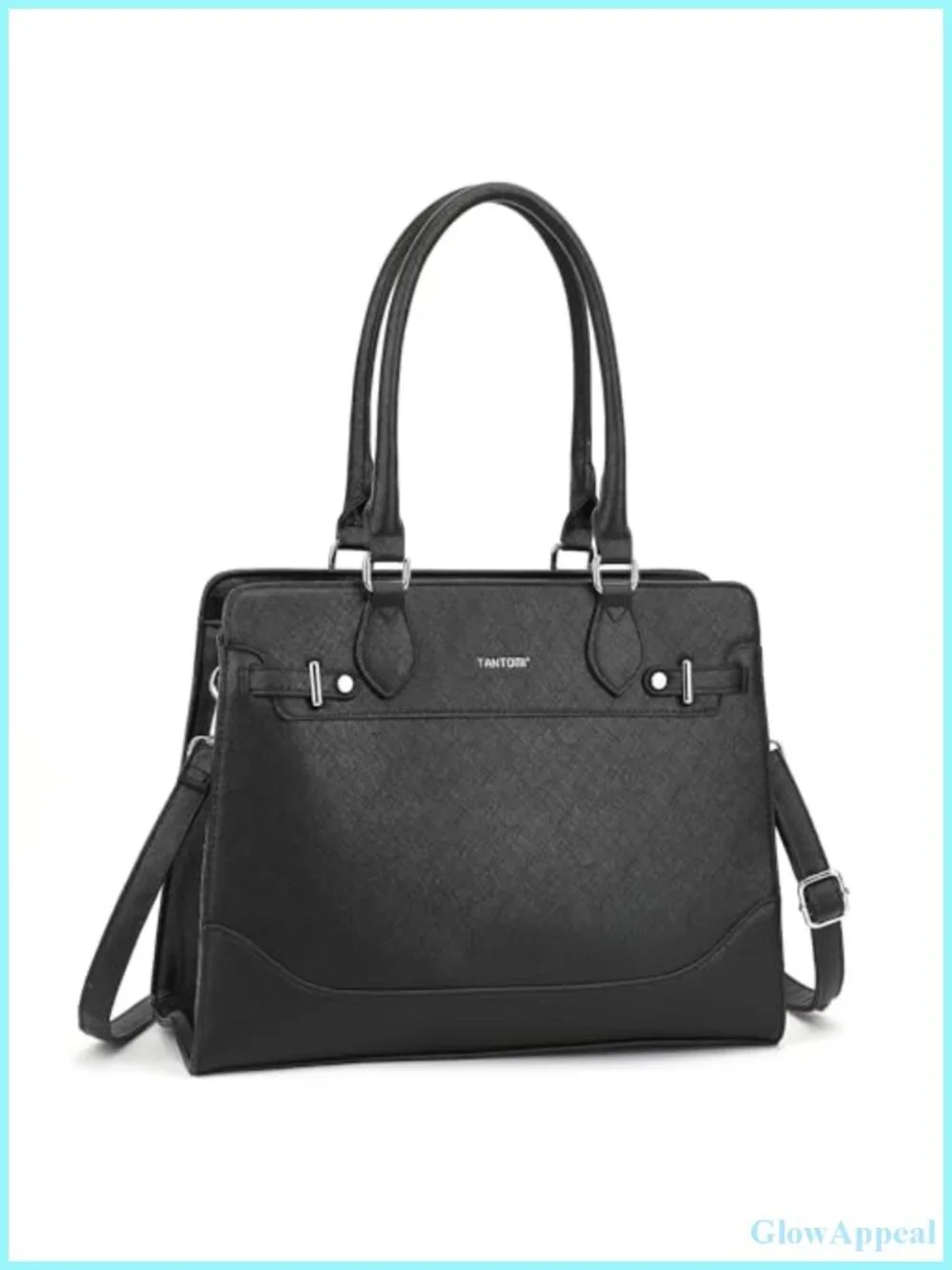 Vegan Leather Structured Tote Bag for Women Satchel Handbag Shoulder Work